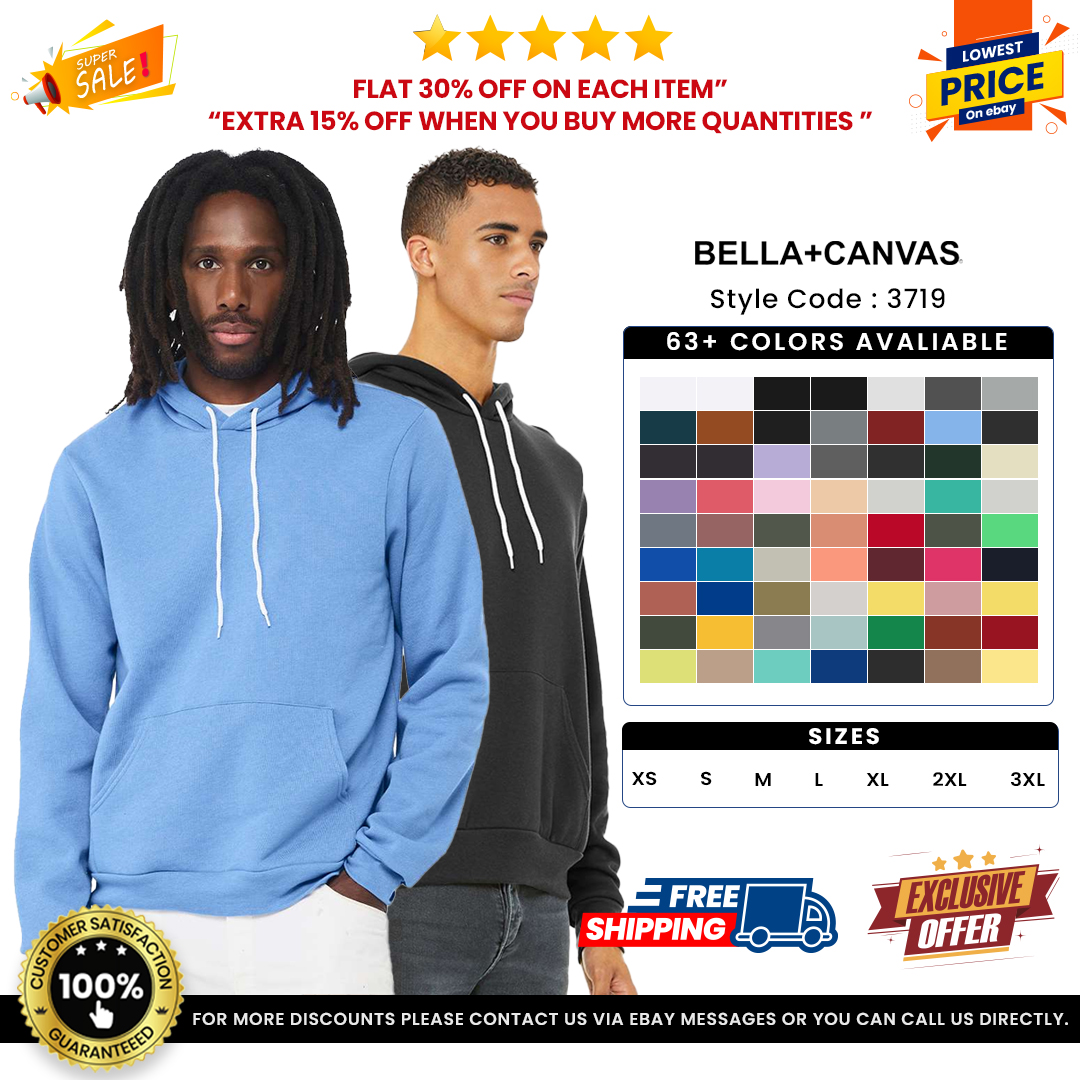 のん Bella + Canvas 3719 Unisex Sponge Fleece Pullover Hoodie