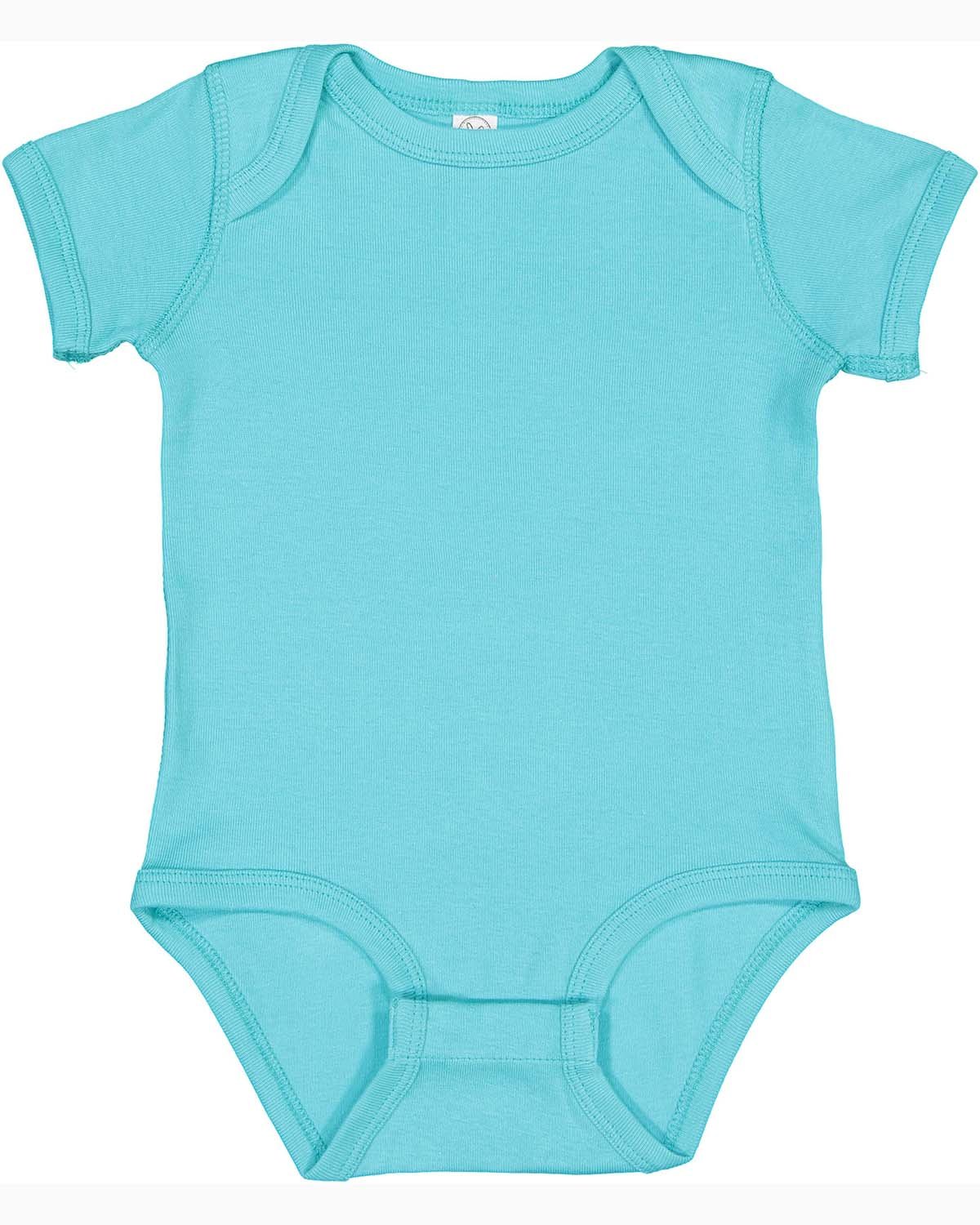 Rabbit Skins 4400 Infant Baby Combed Ringspun Cotton/Polyester Rib Bodysuit - Picture 10 of 46