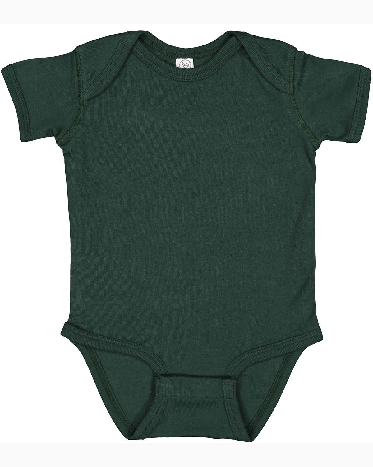 Rabbit Skins 4400 Infant Baby Combed Ringspun Cotton/Polyester Rib Bodysuit - Picture 16 of 46