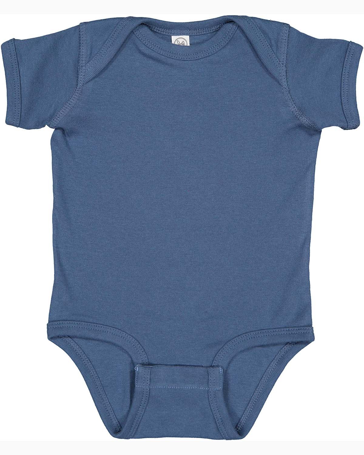 Rabbit Skins 4400 Infant Baby Combed Ringspun Cotton/Polyester Rib Bodysuit - Picture 24 of 46