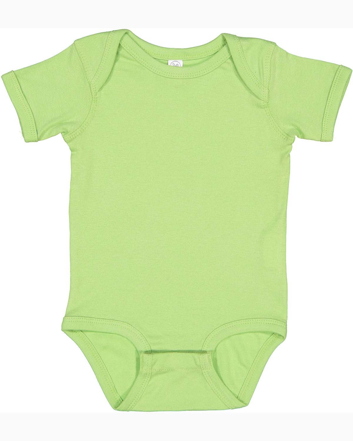 Rabbit Skins 4400 Infant Baby Combed Ringspun Cotton/Polyester Rib Bodysuit - Picture 26 of 46