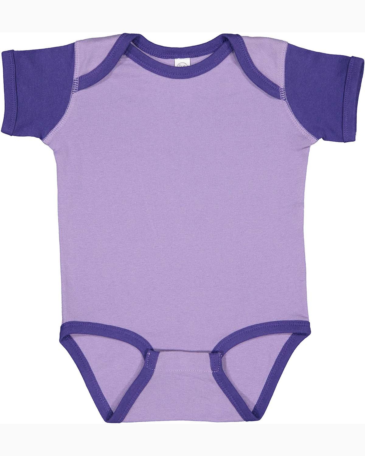 Rabbit Skins 4400 Infant Baby Combed Ringspun Cotton/Polyester Rib Bodysuit - Picture 28 of 46