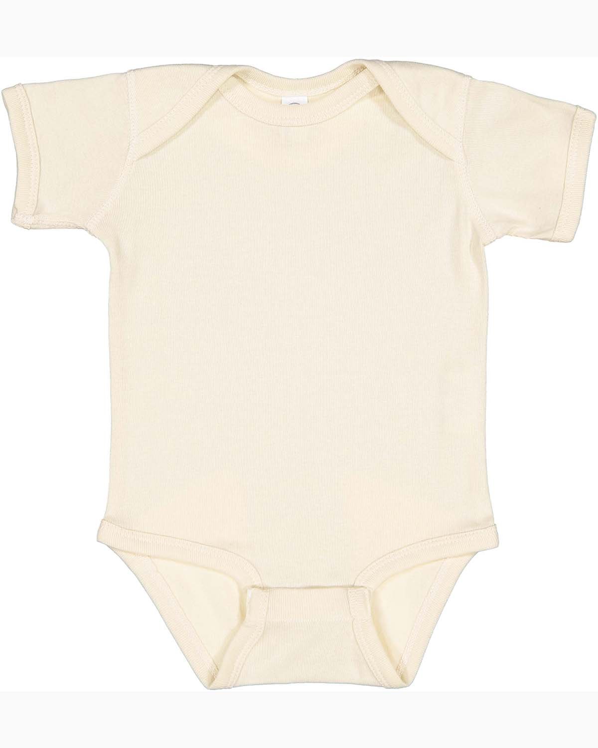 Rabbit Skins 4400 Infant Baby Combed Ringspun Cotton/Polyester Rib Bodysuit - Picture 32 of 46
