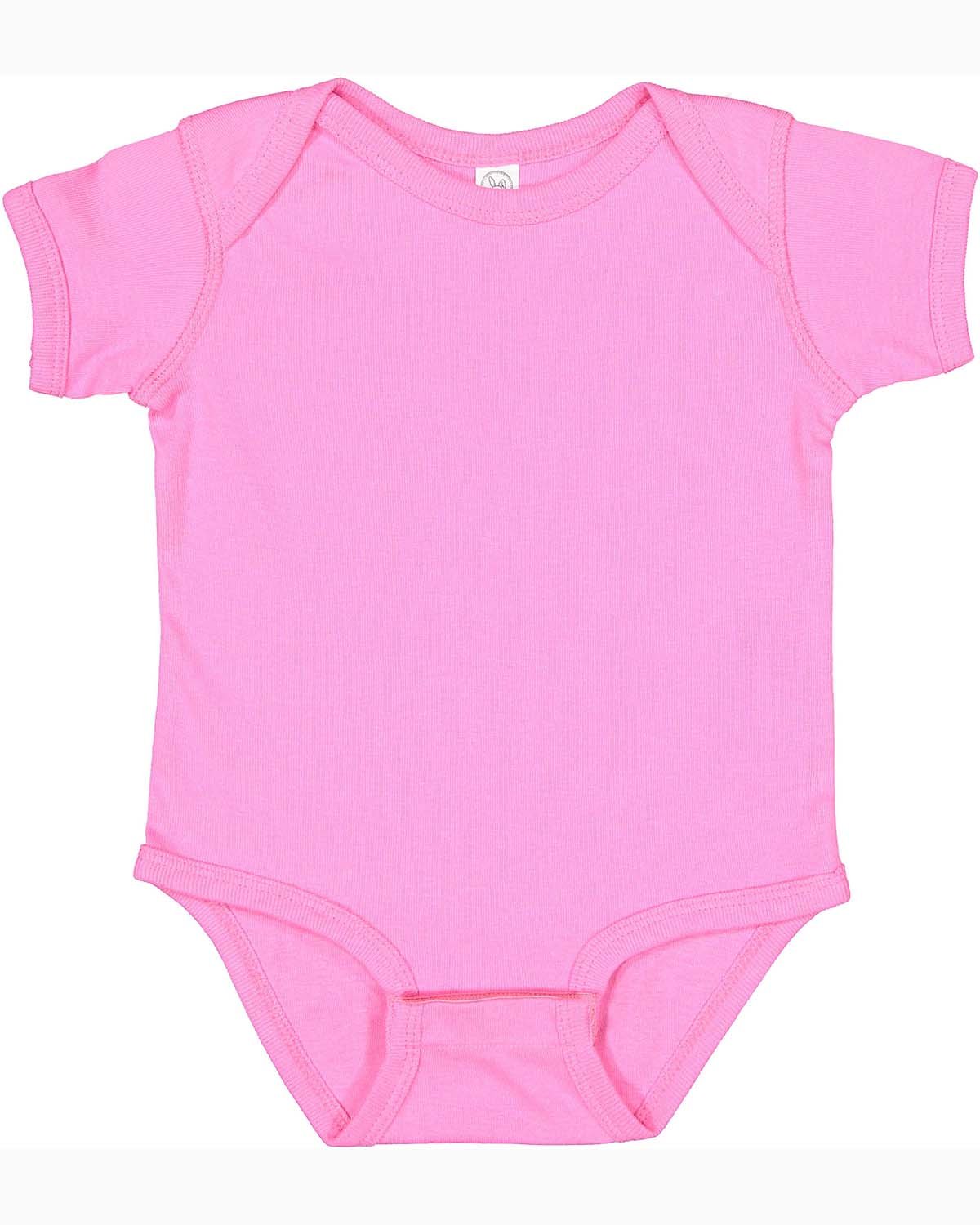 Rabbit Skins 4400 Infant Baby Combed Ringspun Cotton/Polyester Rib Bodysuit - Picture 38 of 46