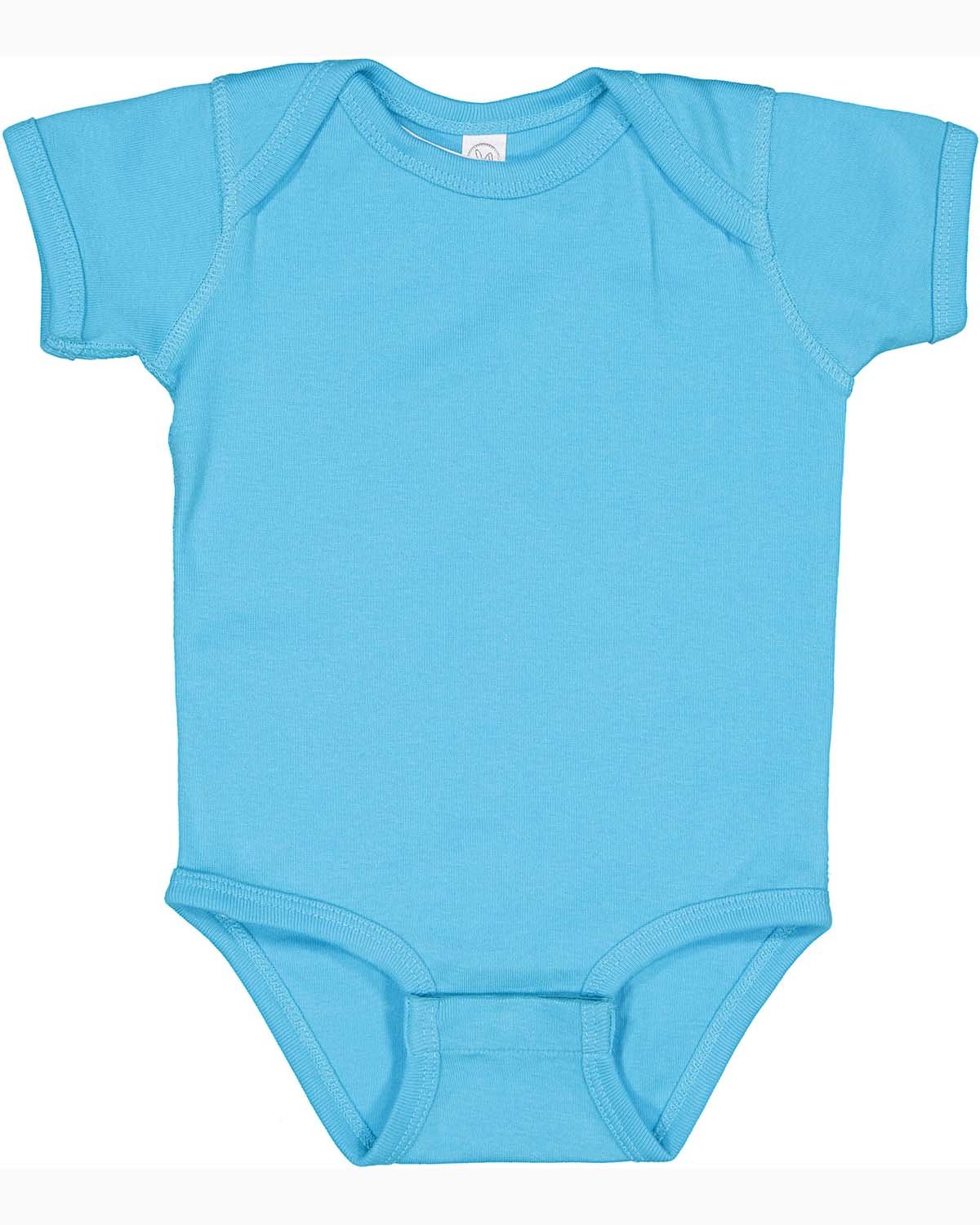 Rabbit Skins 4400 Infant Baby Combed Ringspun Cotton/Polyester Rib Bodysuit - Picture 43 of 46
