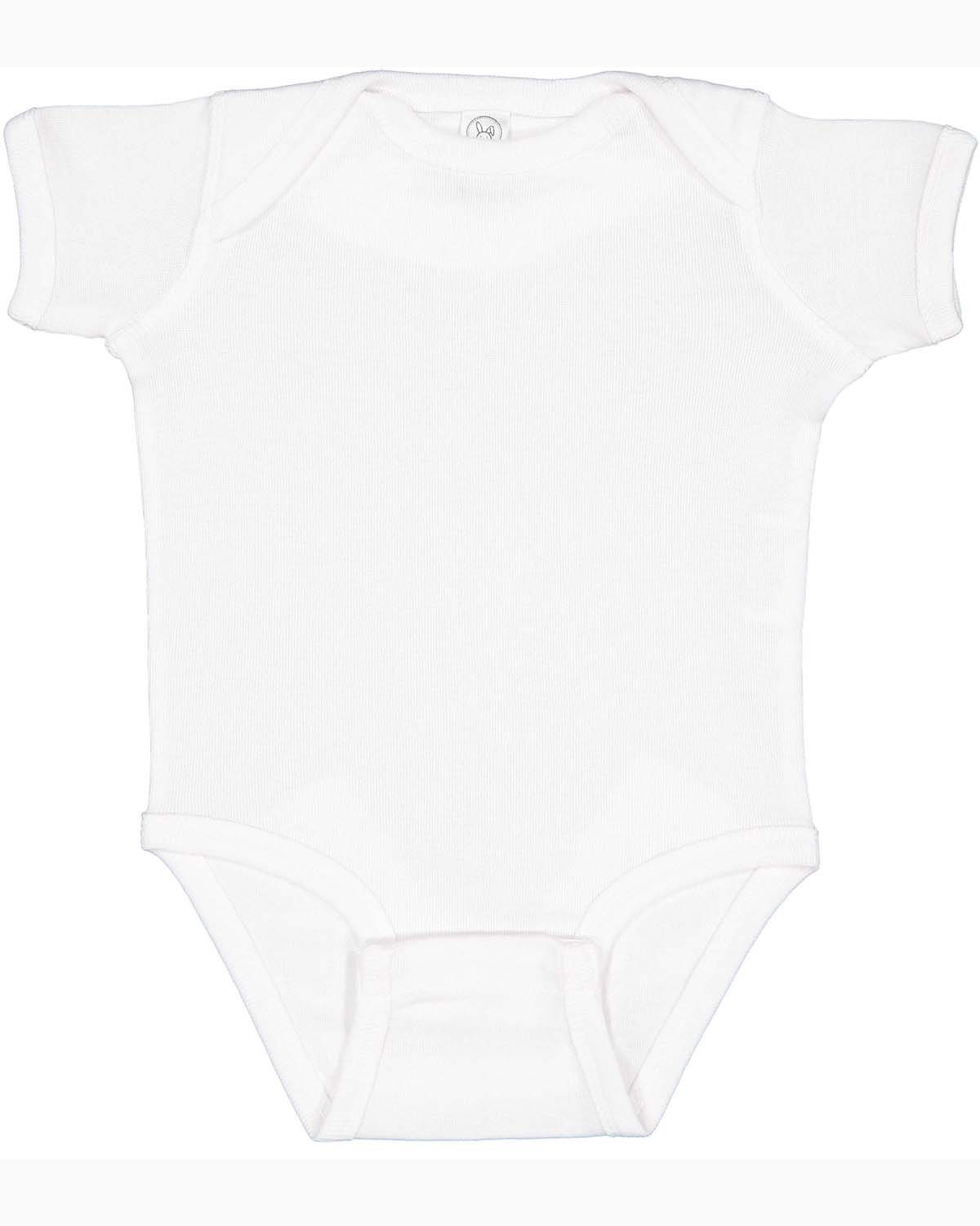 Rabbit Skins 4400 Infant Baby Combed Ringspun Cotton/Polyester Rib Bodysuit - Picture 44 of 46