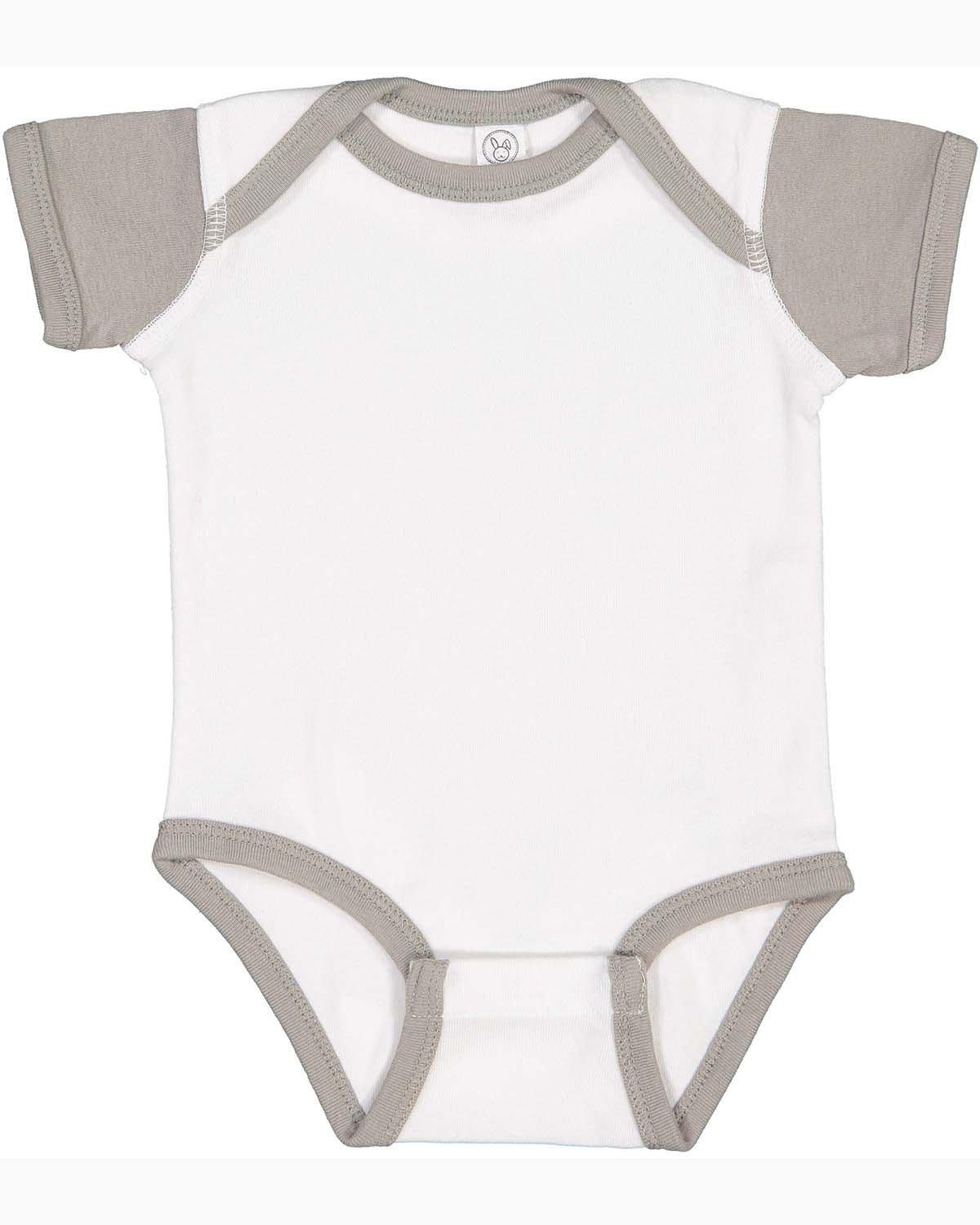 Rabbit Skins 4400 Infant Baby Combed Ringspun Cotton/Polyester Rib Bodysuit - Picture 45 of 46