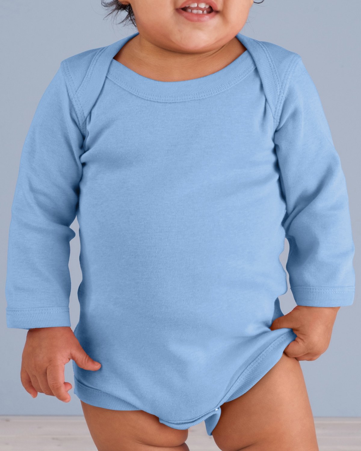 Rabbit Skins 4411 Infant Combed Ringspun Cotton/Polyester Long Sleeve Bodysuit - Picture 6 of 13