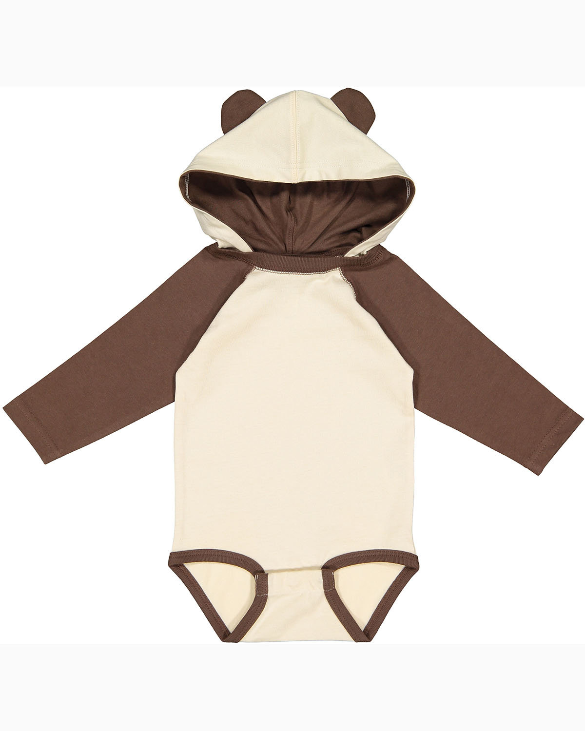 Pack Of 3 Rabbit Skins 4418 Infant Long Sleeve Fine Jersey Bodysuit With Ears - Picture 3 of 4