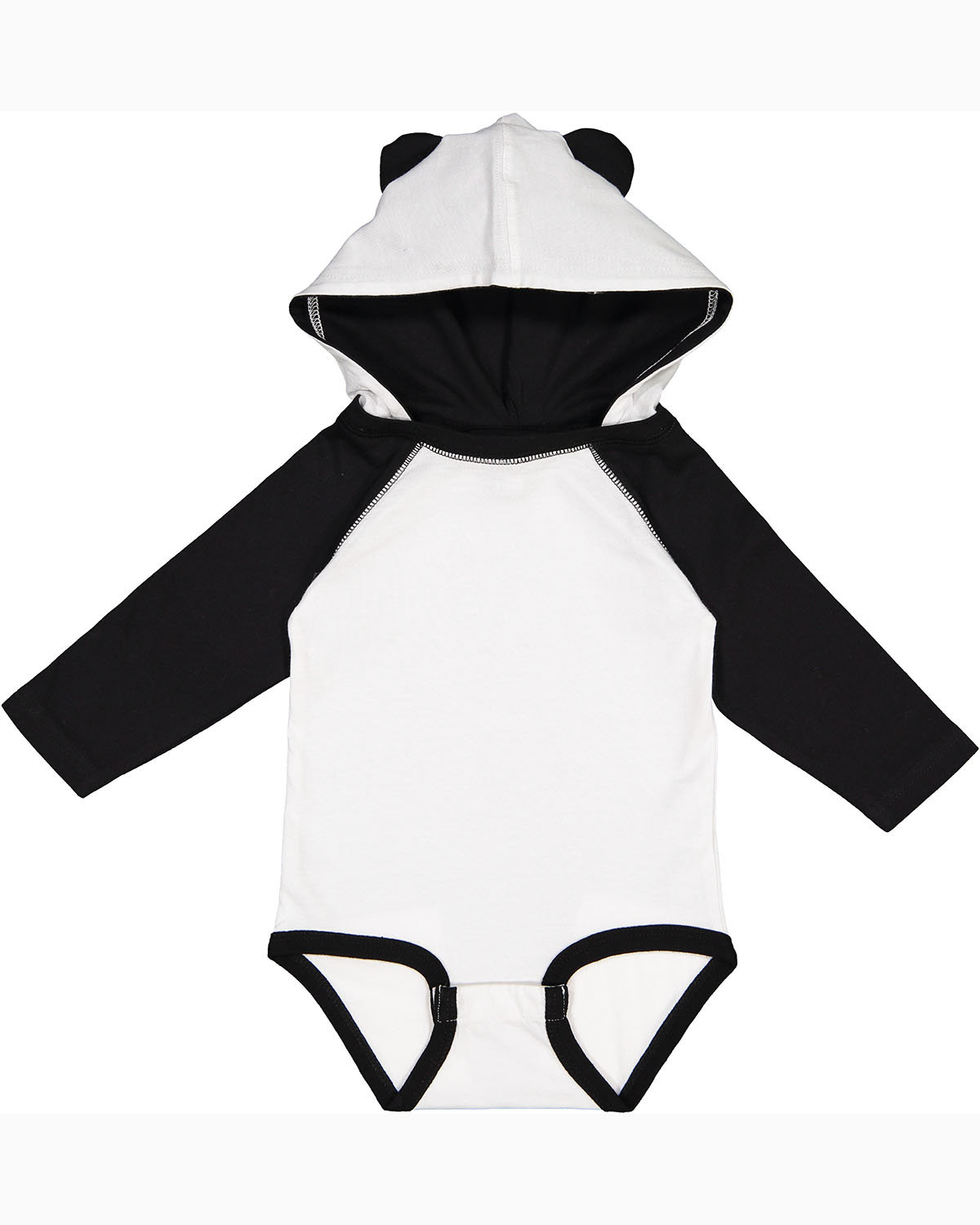 Pack Of 3 Rabbit Skins 4418 Infant Long Sleeve Fine Jersey Bodysuit With Ears - Picture 4 of 4