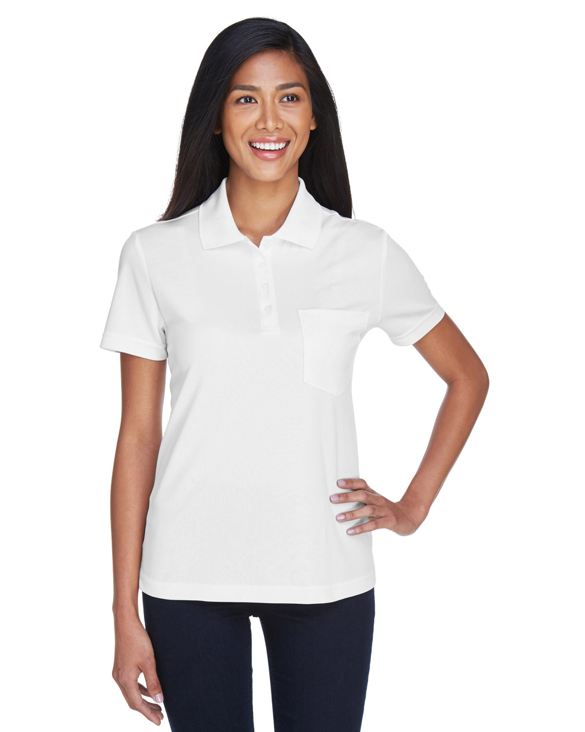 CORE365 78181P Ladies 100% Polyester Origin Performance Pique Polo With Pocket - Picture 10 of 10