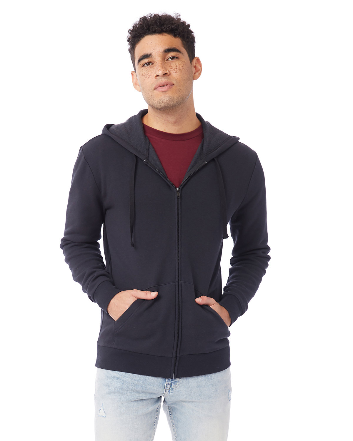 Alternative 8805PF Unisex Cotton/Polyester Eco-Cozy Fleece Zip Hooded Sweatshirt