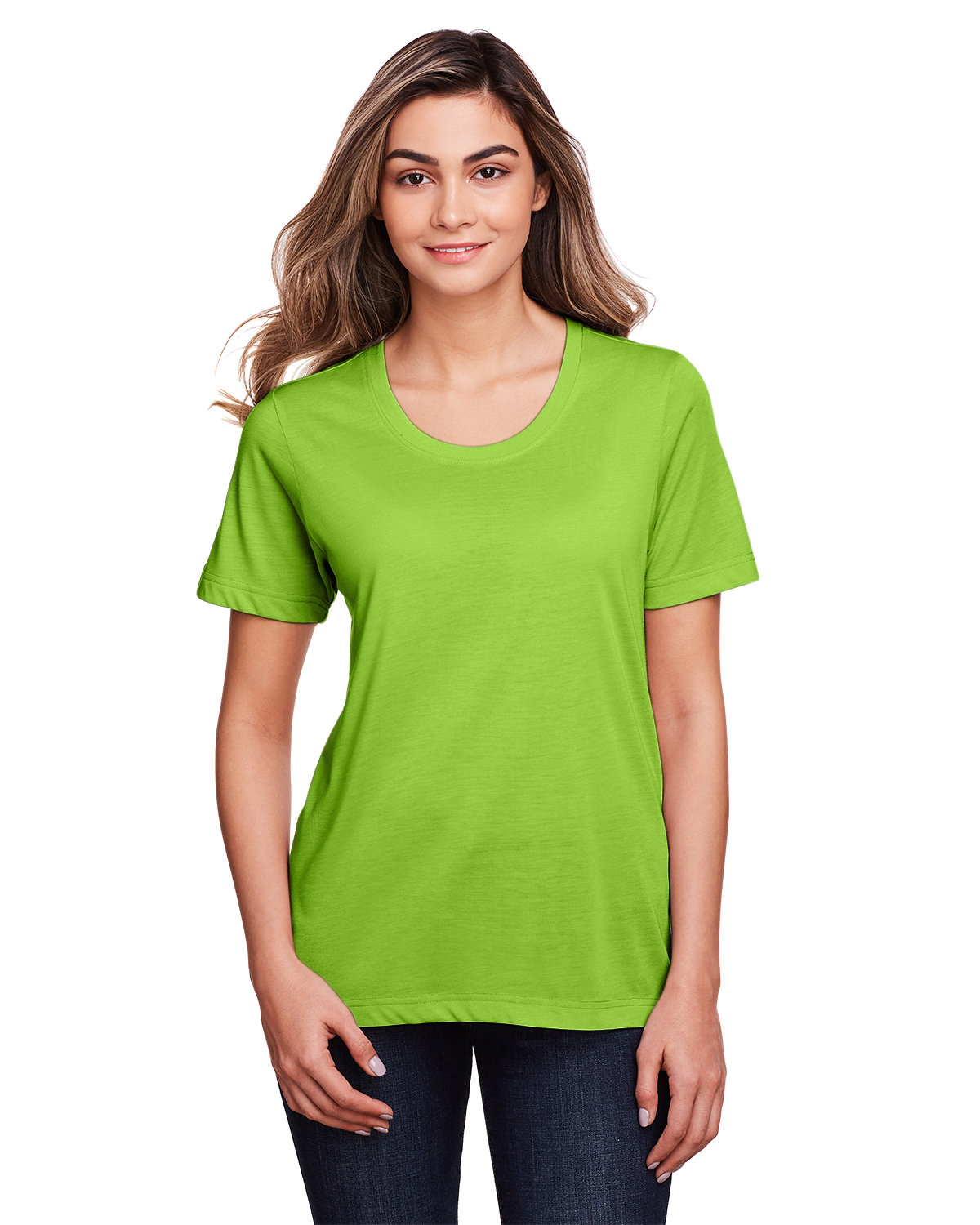 Pack Of 5 CORE365 CE111W Ladies Fusion ChromaSoft Performance Easy Care T-Shirt