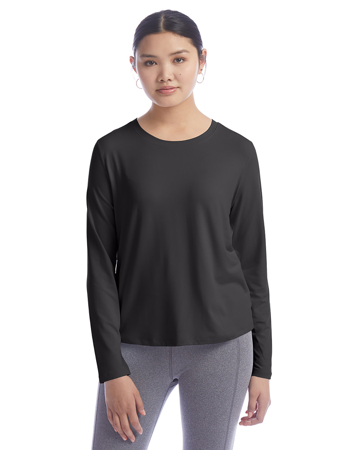 Pack Of 20 Champion CHP140 Ladies Cutout T Shirt Long Sleeve Stylish Top T-Shirt - Picture 2 of 5