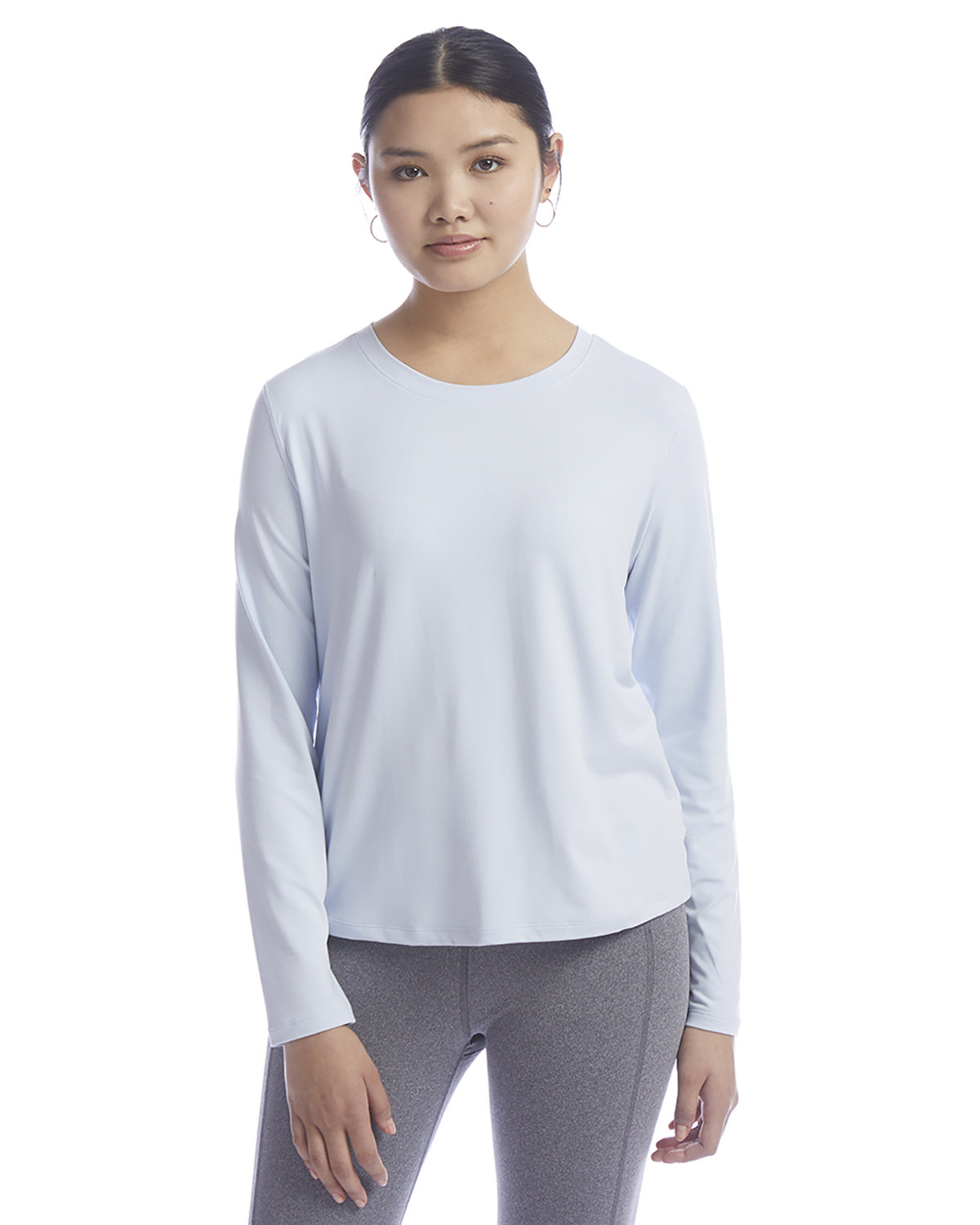 Pack Of 20 Champion CHP140 Ladies Cutout T Shirt Long Sleeve Stylish Top T-Shirt - Picture 3 of 5