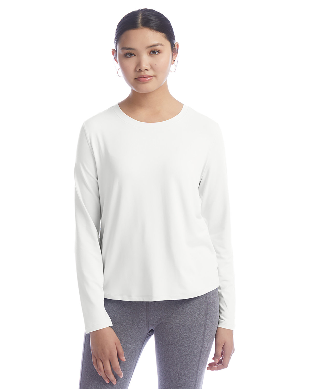 Pack Of 20 Champion CHP140 Ladies Cutout T Shirt Long Sleeve Stylish Top T-Shirt - Picture 5 of 5