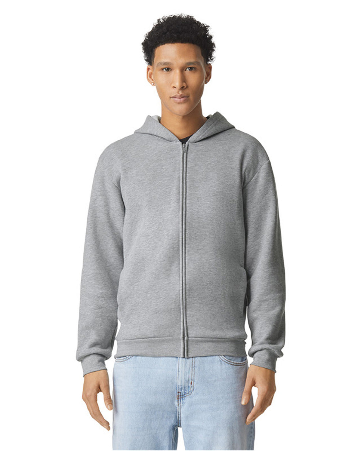 American Apparel RF497 Men Cotton/Polyester ReFlex Fleece Unisex Full Zip Hoodie