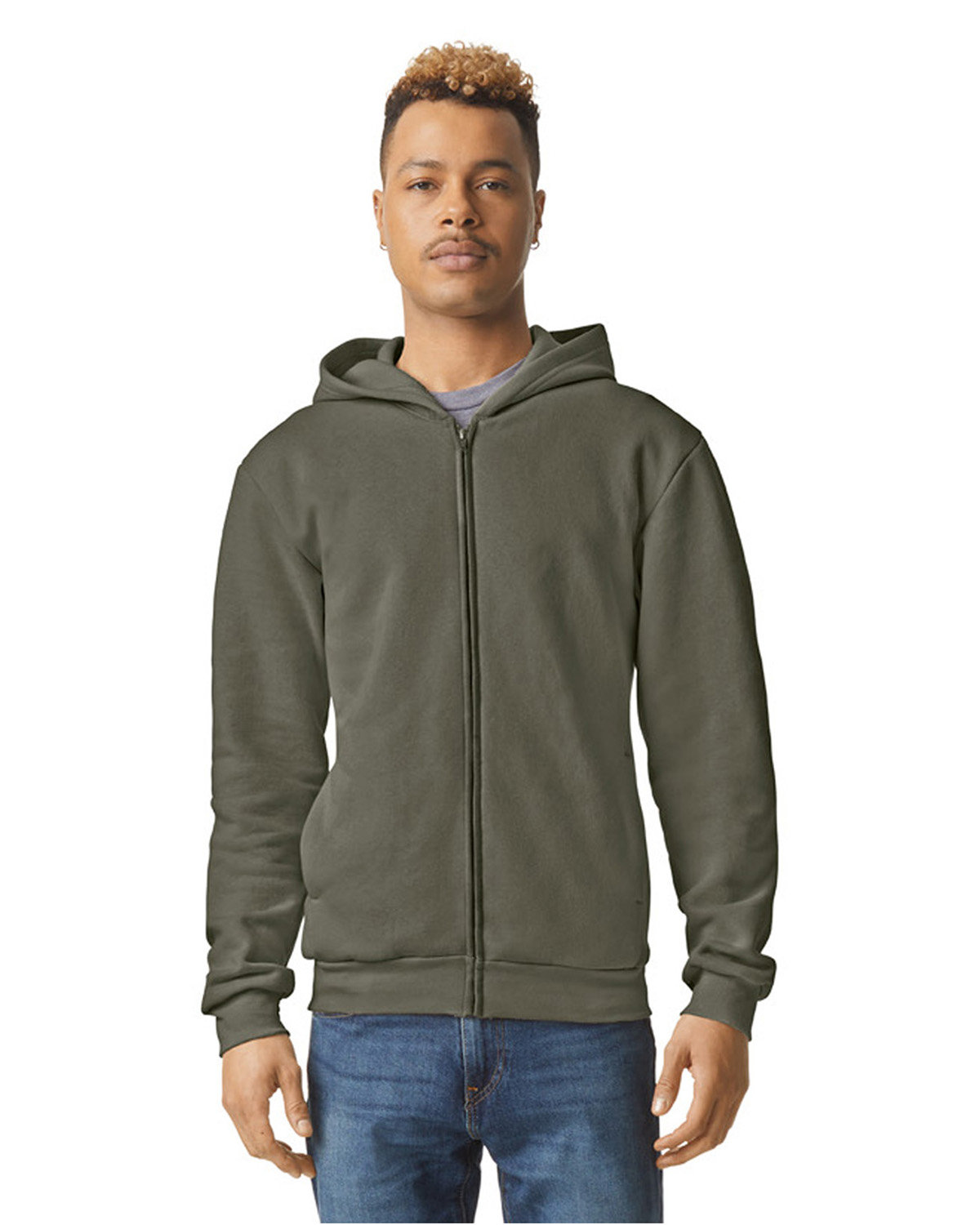 American Apparel RF497 Men Cotton/Polyester ReFlex Fleece Unisex Full Zip Hoodie