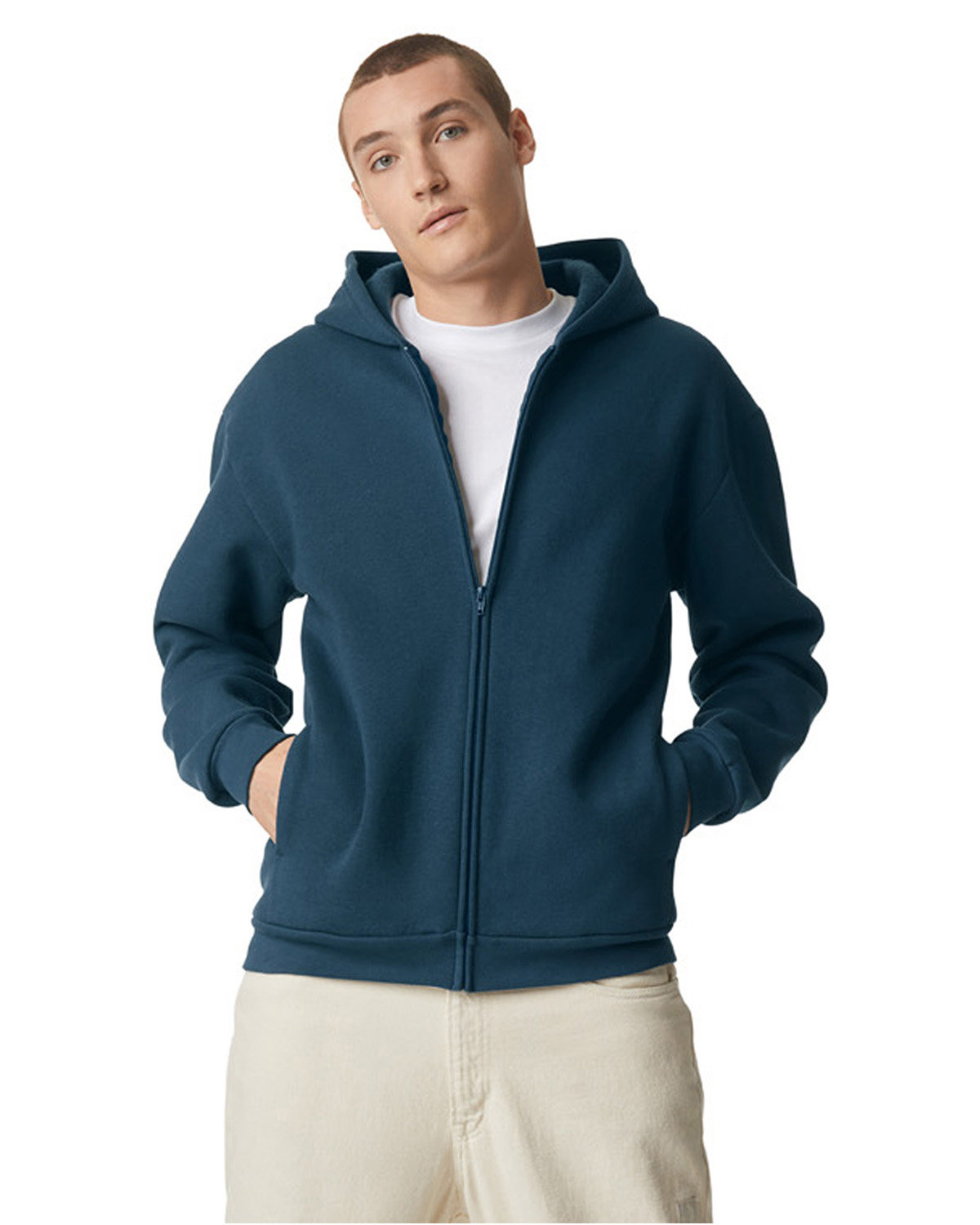 American Apparel RF497 Men Cotton/Polyester ReFlex Fleece Unisex Full Zip Hoodie