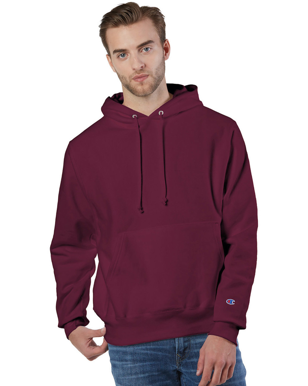 Champion S1051 Mens Reverse Weave Pullover Hooded Sweatshirt With C Logo - Picture 6 of 20