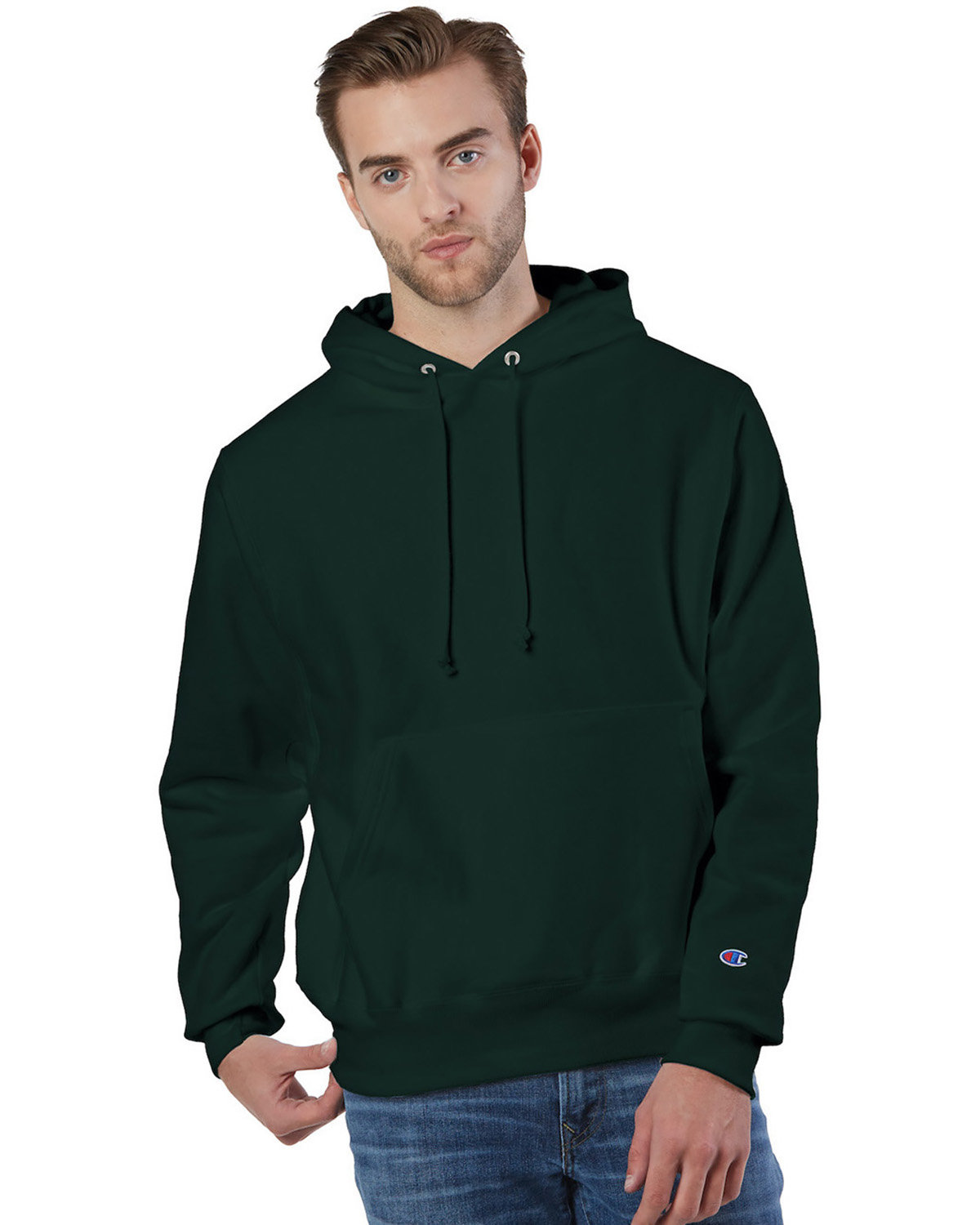 Champion S1051 Mens Reverse Weave Pullover Hooded Sweatshirt With C Logo - Picture 8 of 20