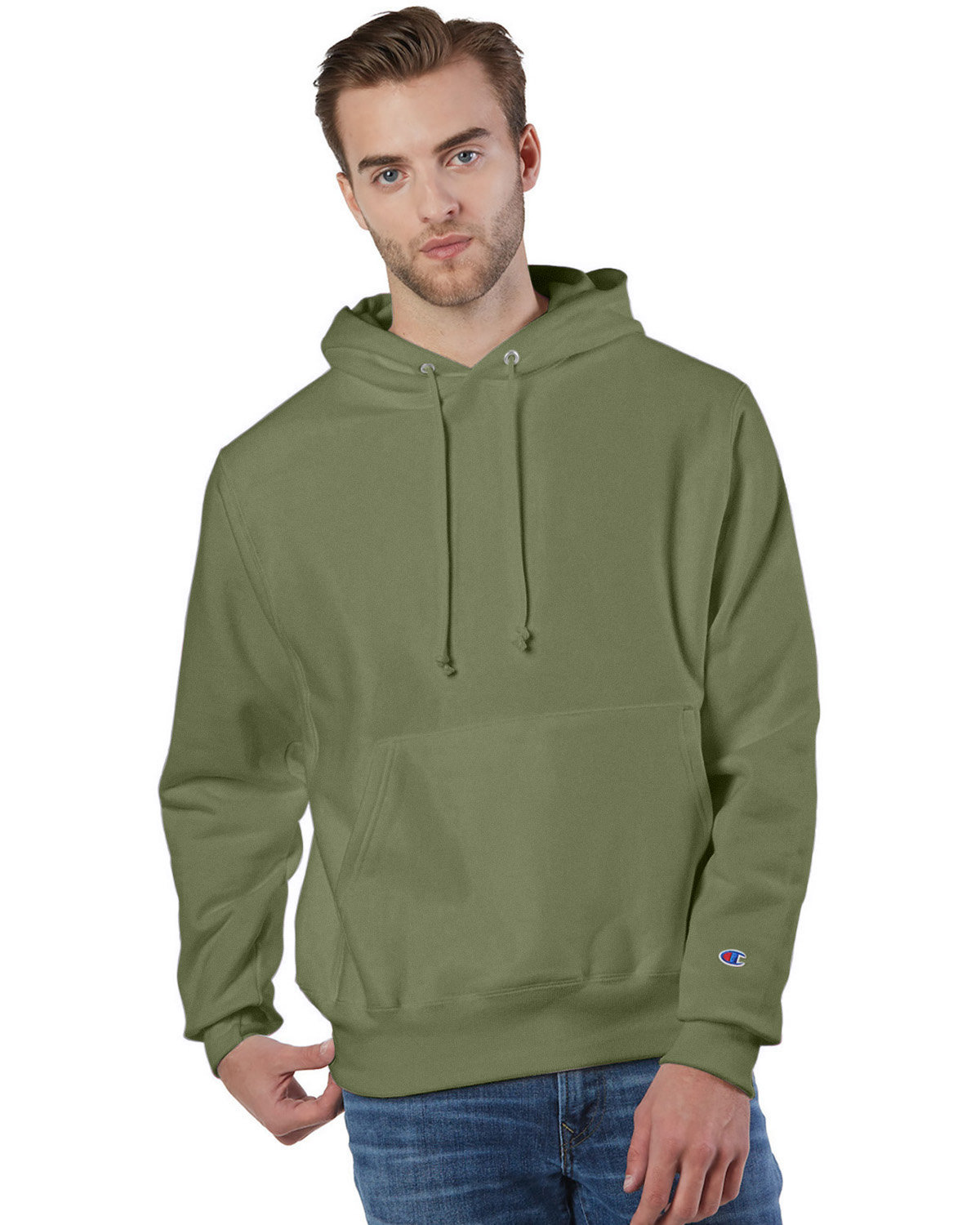 Champion S1051 Mens Reverse Weave Pullover Hooded Sweatshirt With C Logo - Picture 9 of 20
