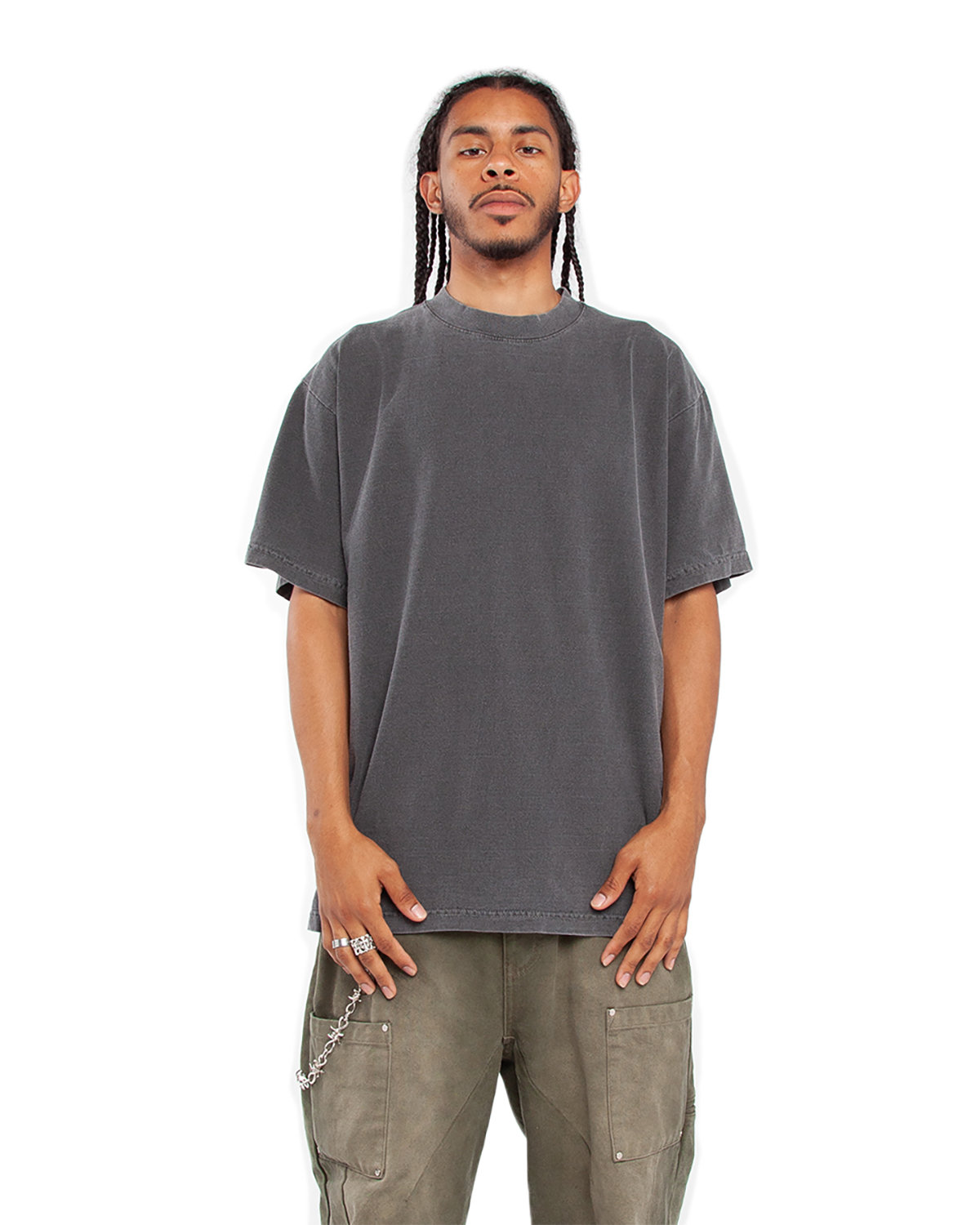 Pack Of 2 Shaka Wear SHGD Unisex Garment-Dyed Crewneck Stylish Plain T-Shirt - Picture 16 of 18