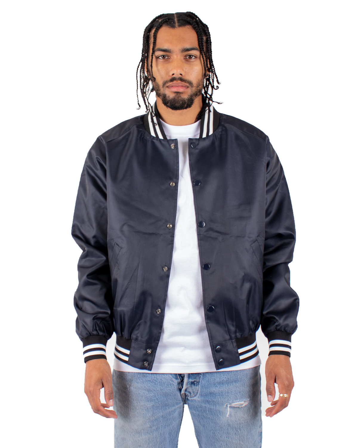 Shaka Wear SHVBJ Mens Water-Resistant Raglan Sleeve Varsity Bomber Jacket