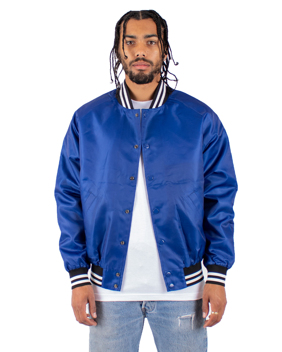 Shaka Wear SHVBJ Mens Water-Resistant Raglan Sleeve Varsity Bomber Jacket