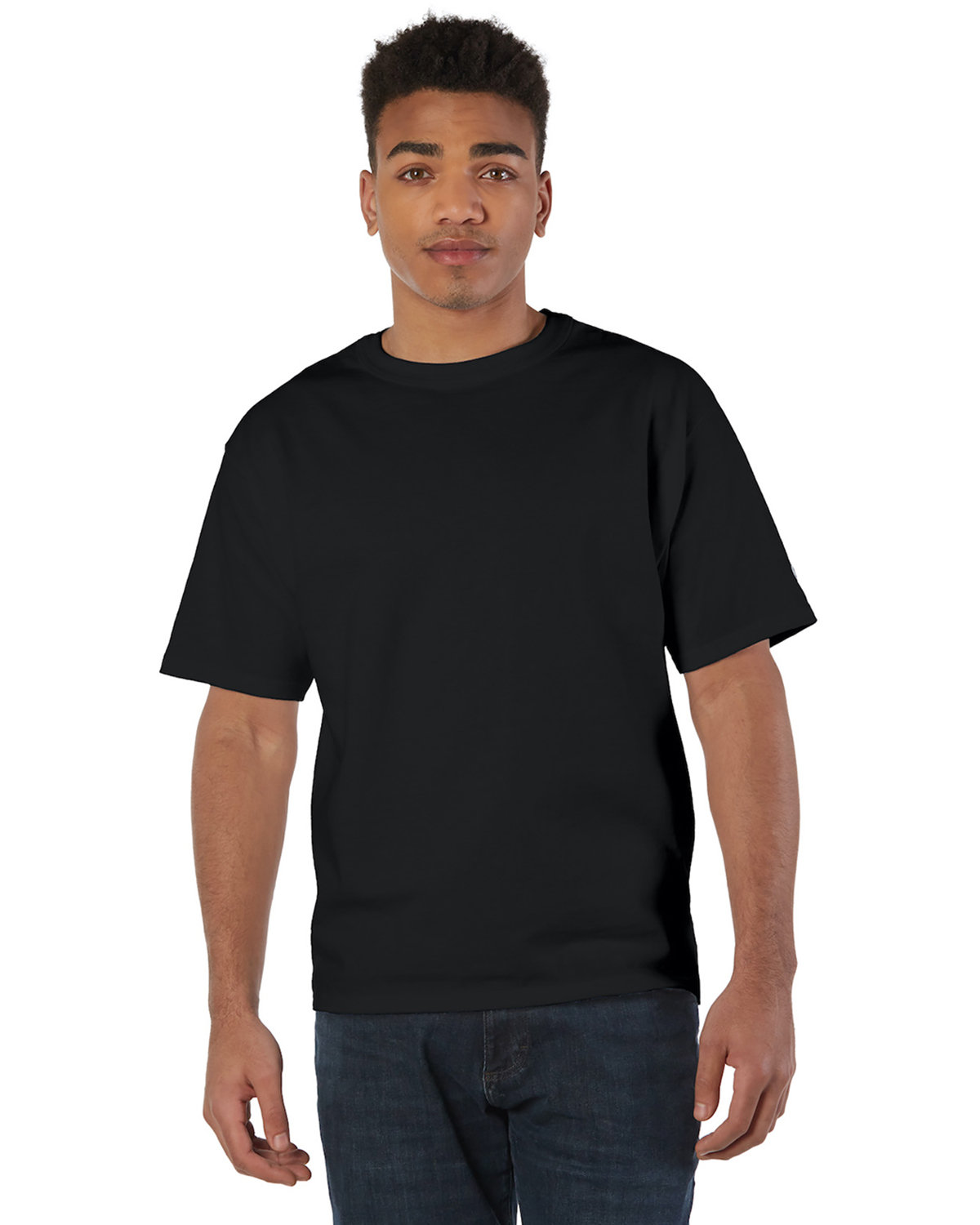 Champion T2102 Adult Cotton/Polyester Crew Heritage Jersey Stylish Plain T-Shirt