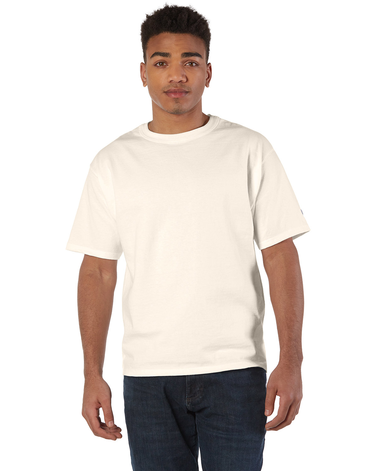 Champion T2102 Adult Cotton/Polyester Crew Heritage Jersey Stylish Plain T-Shirt