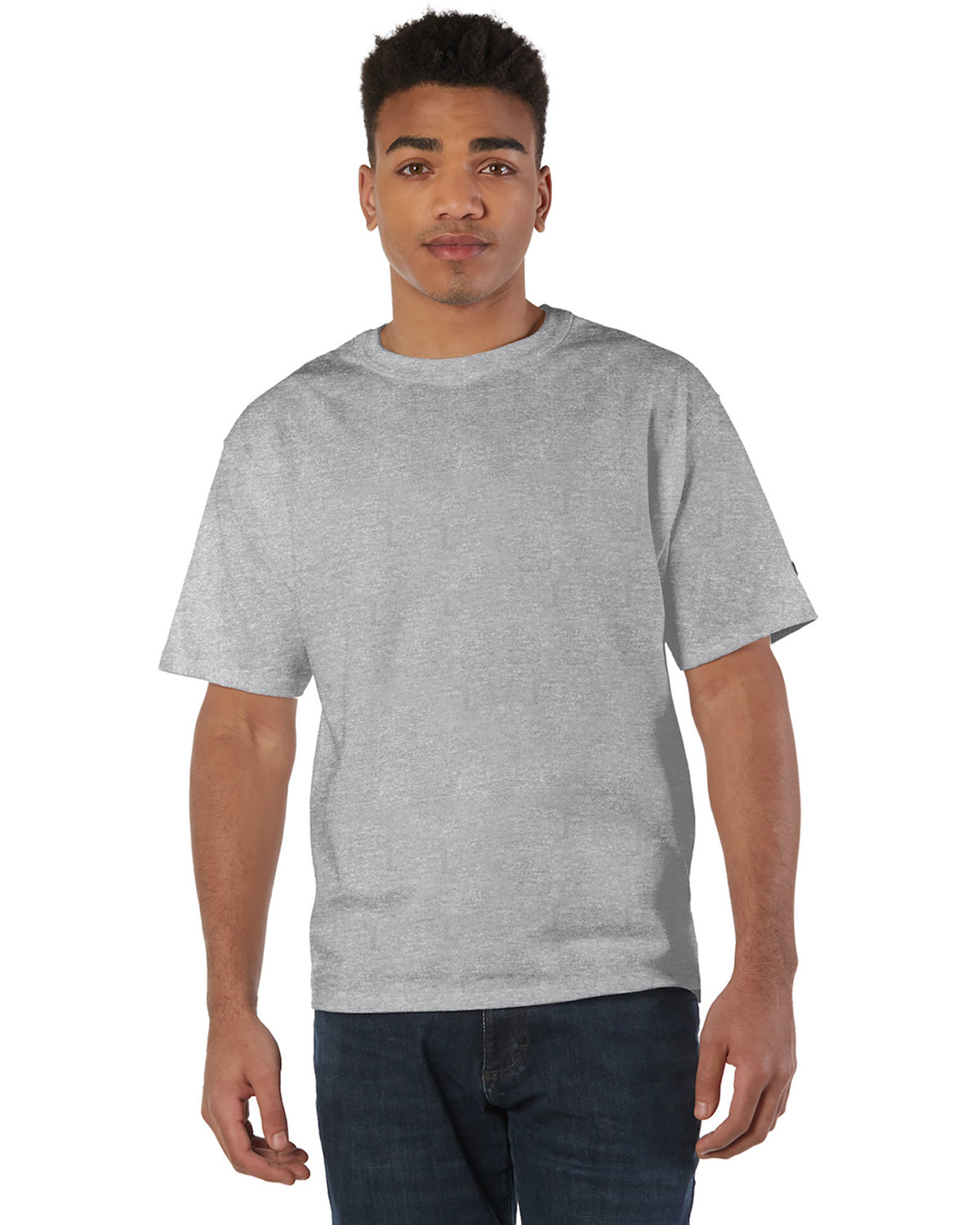 Champion T2102 Adult Cotton/Polyester Crew Heritage Jersey Stylish Plain T-Shirt