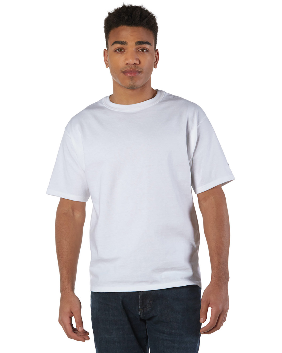 Champion T2102 Adult Cotton/Polyester Crew Heritage Jersey Stylish Plain T-Shirt