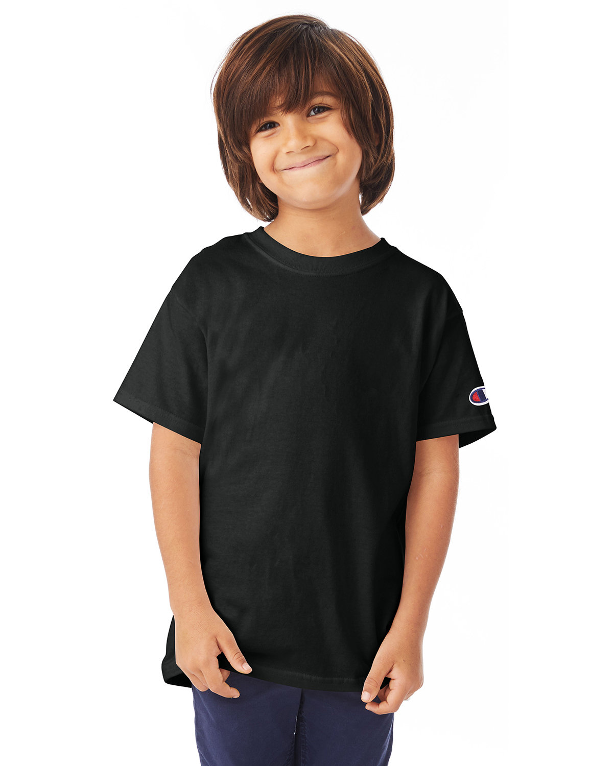 Pack Of 3 Champion T435 Youth Short Sleeve Tee C Logo Stylish Plain T-Shirt - Picture 2 of 5