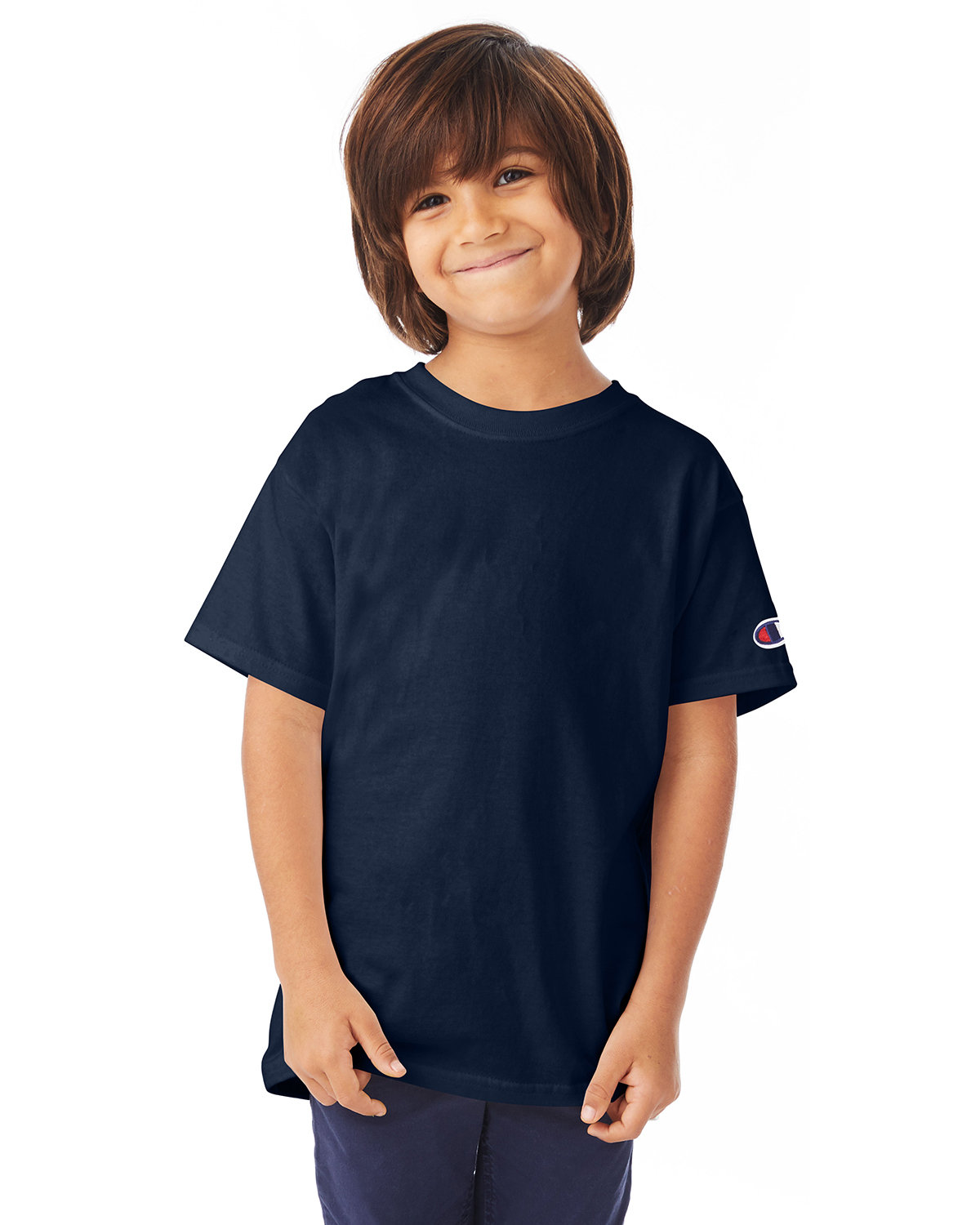 Pack Of 3 Champion T435 Youth Short Sleeve Tee C Logo Stylish Plain T-Shirt - Picture 4 of 5