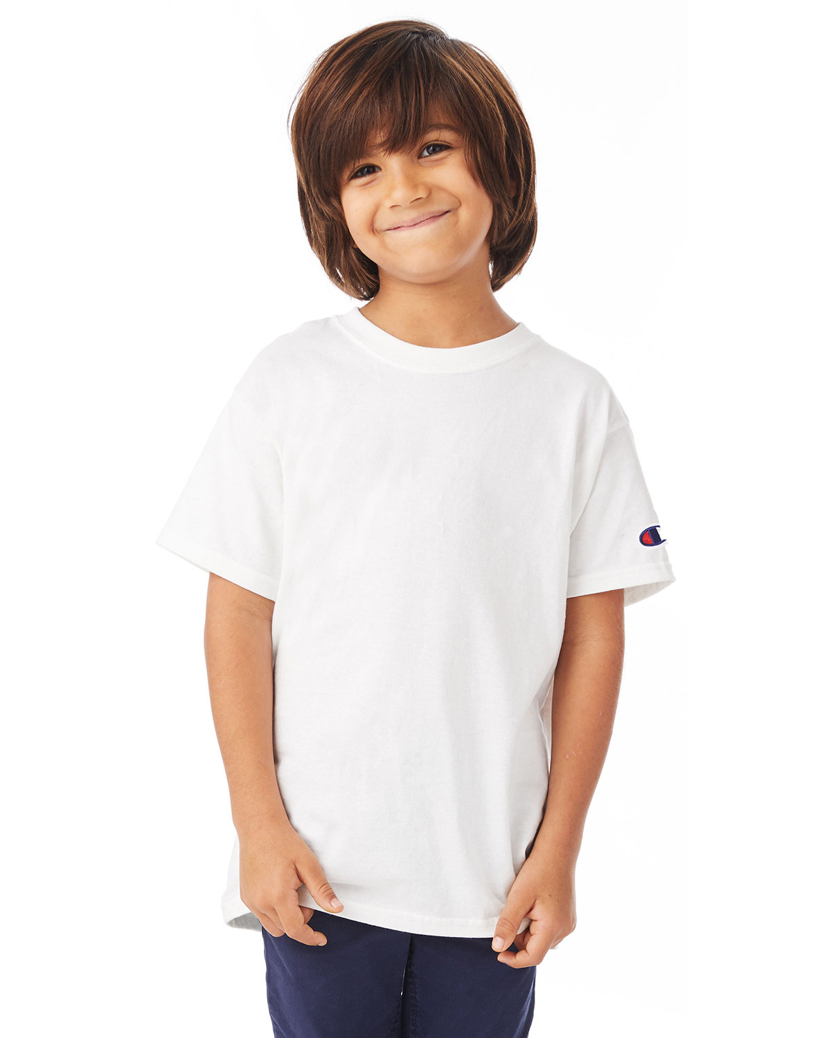 Pack Of 3 Champion T435 Youth Short Sleeve Tee C Logo Stylish Plain T-Shirt - Picture 5 of 5