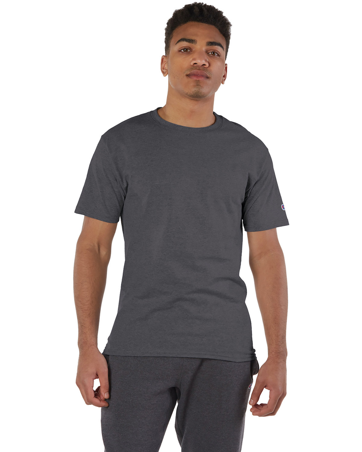 Pack Of 10 Champion T525C Mens Short Sleeve Crew Stylish Plain Blank T-Shirt - Picture 8 of 27