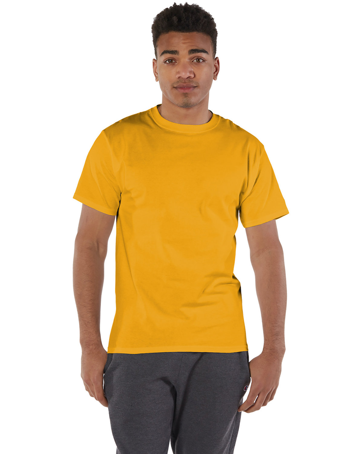 Pack Of 10 Champion T525C Mens Short Sleeve Crew Stylish Plain Blank T-Shirt - Picture 12 of 27