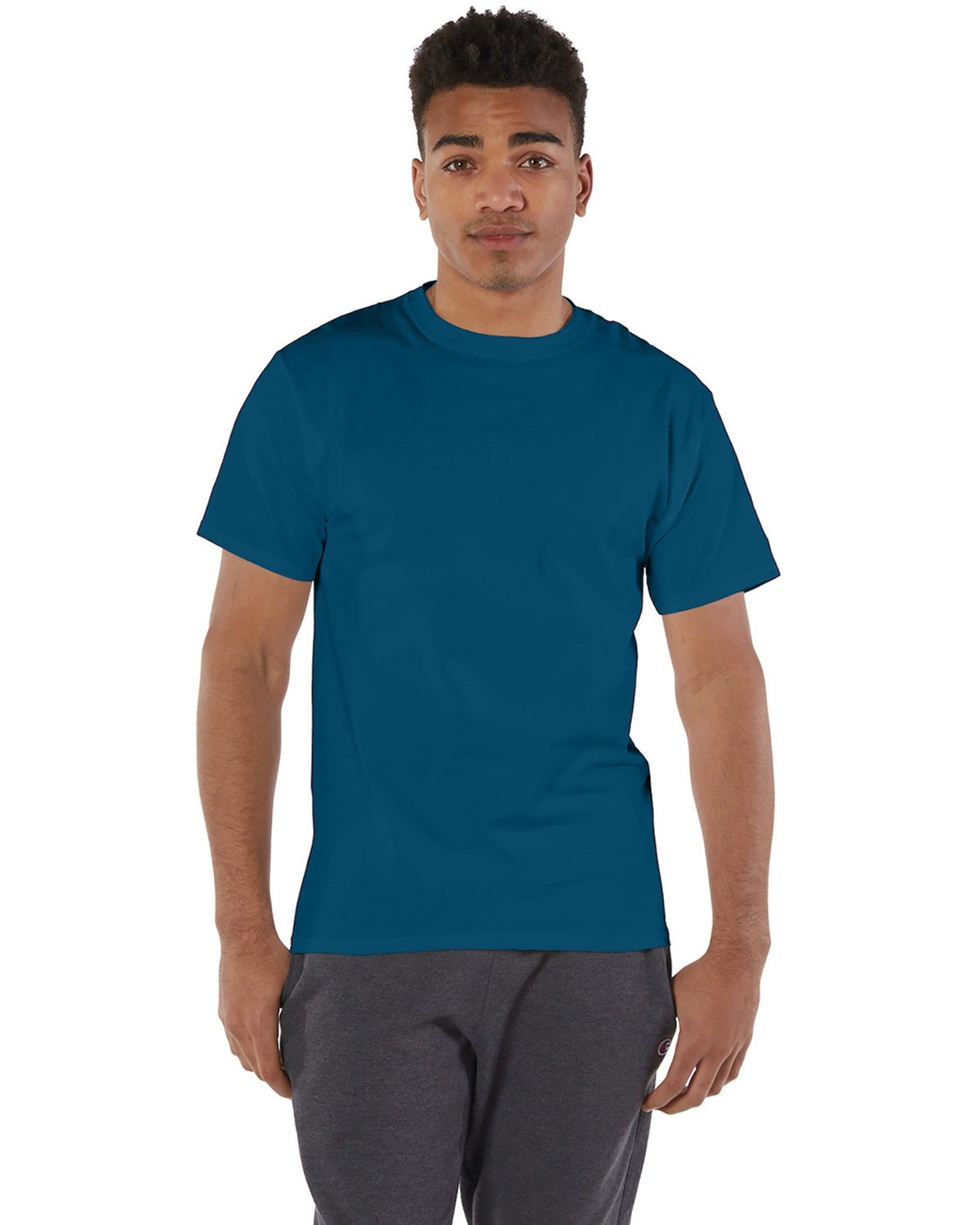 Pack Of 10 Champion T525C Mens Short Sleeve Crew Stylish Plain Blank T-Shirt - Picture 14 of 27