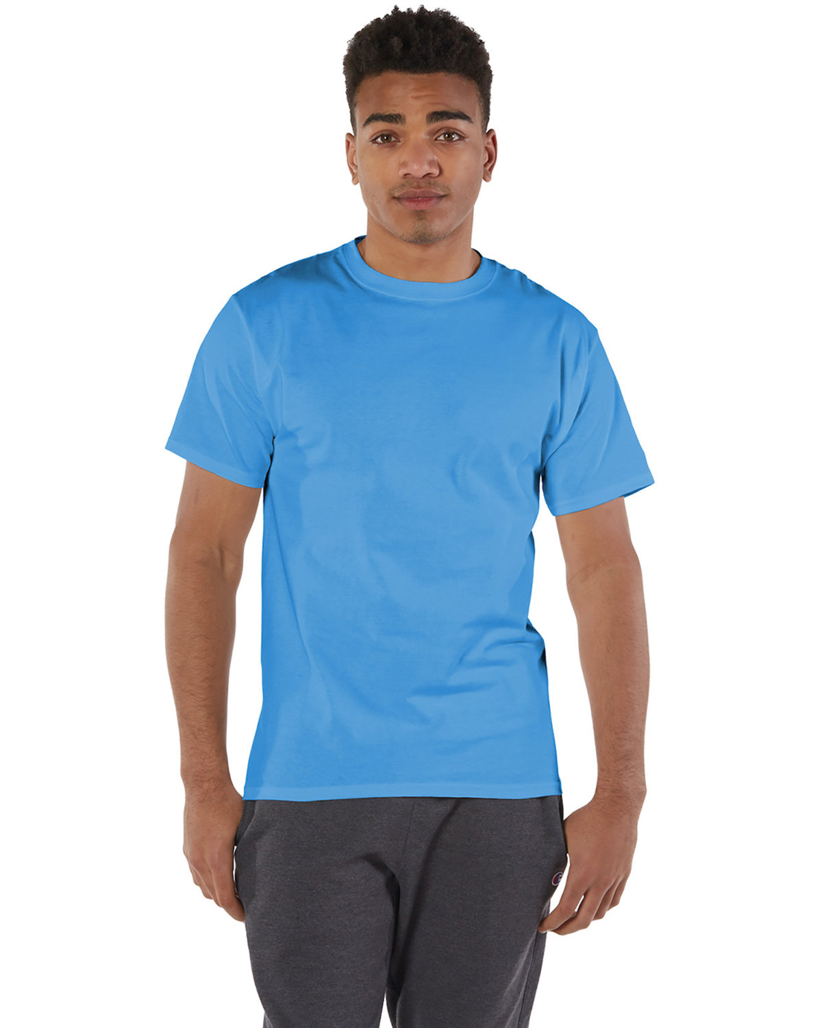 Pack Of 10 Champion T525C Mens Short Sleeve Crew Stylish Plain Blank T-Shirt - Picture 15 of 27