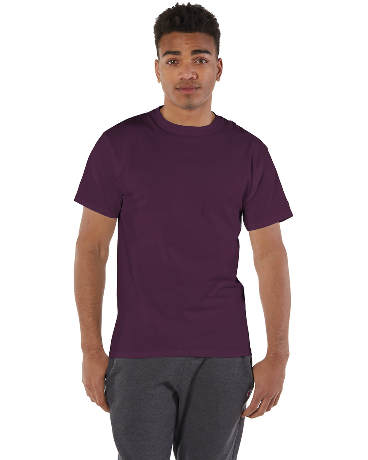 Pack Of 10 Champion T525C Mens Short Sleeve Crew Stylish Plain Blank T-Shirt - Picture 17 of 27