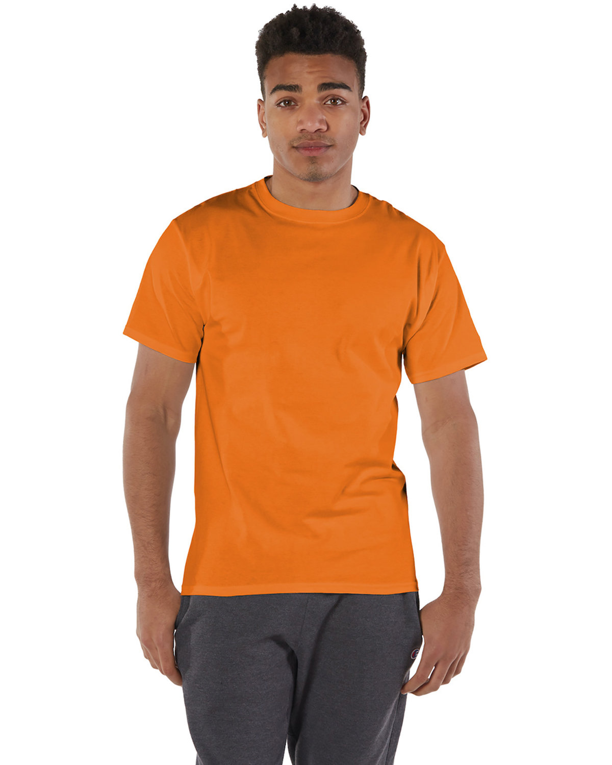 Pack Of 10 Champion T525C Mens Short Sleeve Crew Stylish Plain Blank T-Shirt - Picture 19 of 27