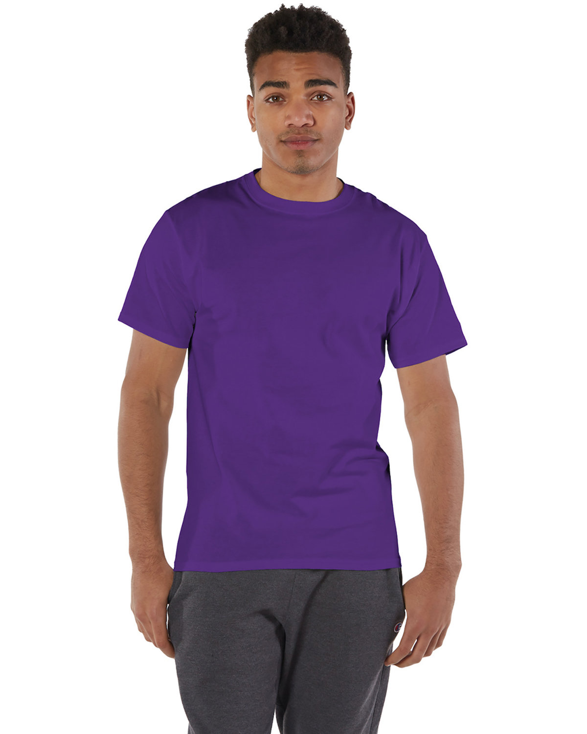 Pack Of 10 Champion T525C Mens Short Sleeve Crew Stylish Plain Blank T-Shirt - Picture 21 of 27