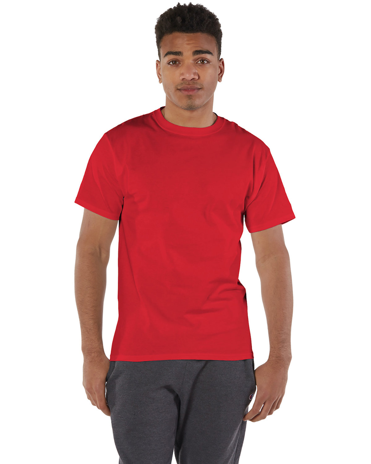 Pack Of 10 Champion T525C Mens Short Sleeve Crew Stylish Plain Blank T-Shirt - Picture 22 of 27