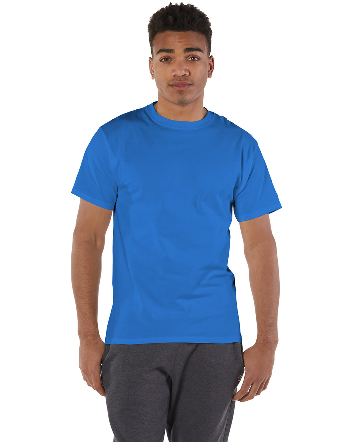 Pack Of 10 Champion T525C Mens Short Sleeve Crew Stylish Plain Blank T-Shirt - Picture 24 of 27