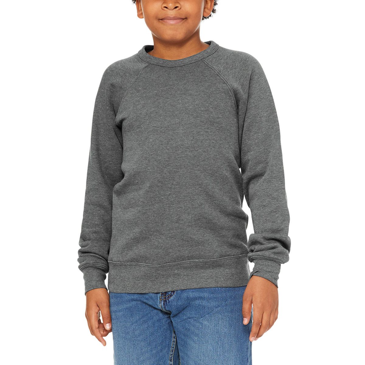JustBlanks Youth Crewneck Fleece Sweatshirt - JB3901Y - Picture 2 of 4