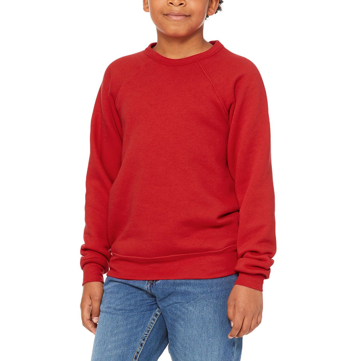 JustBlanks Youth Crewneck Fleece Sweatshirt - JB3901Y - Picture 4 of 4