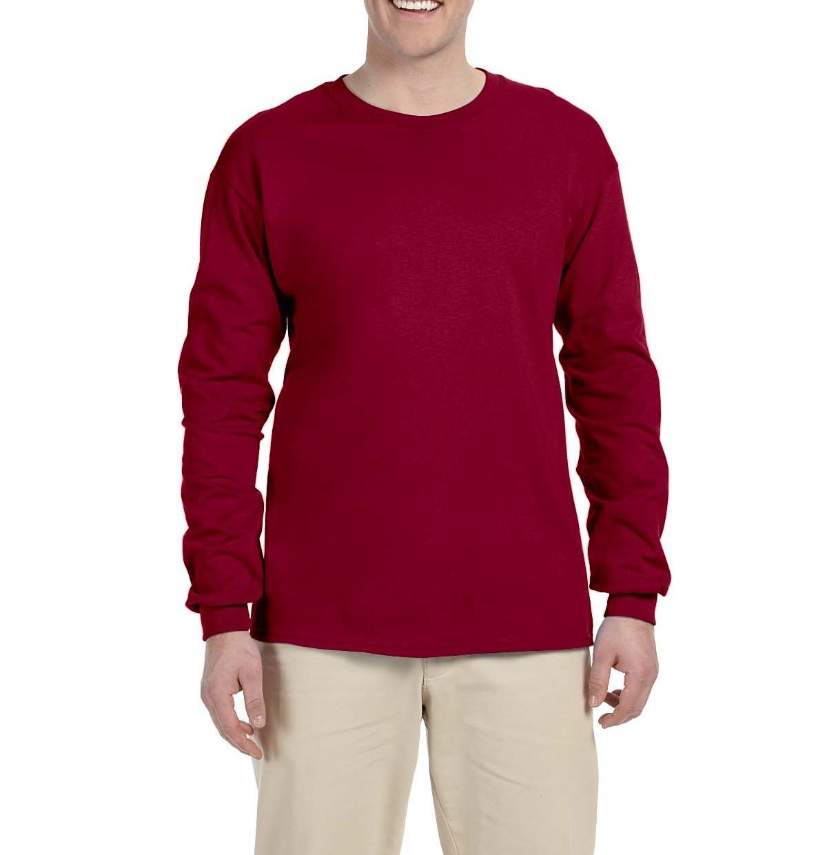 Just Blanks Men's Ultra HD Cotton Long Sleeve Tee T-Shirt - JB4930