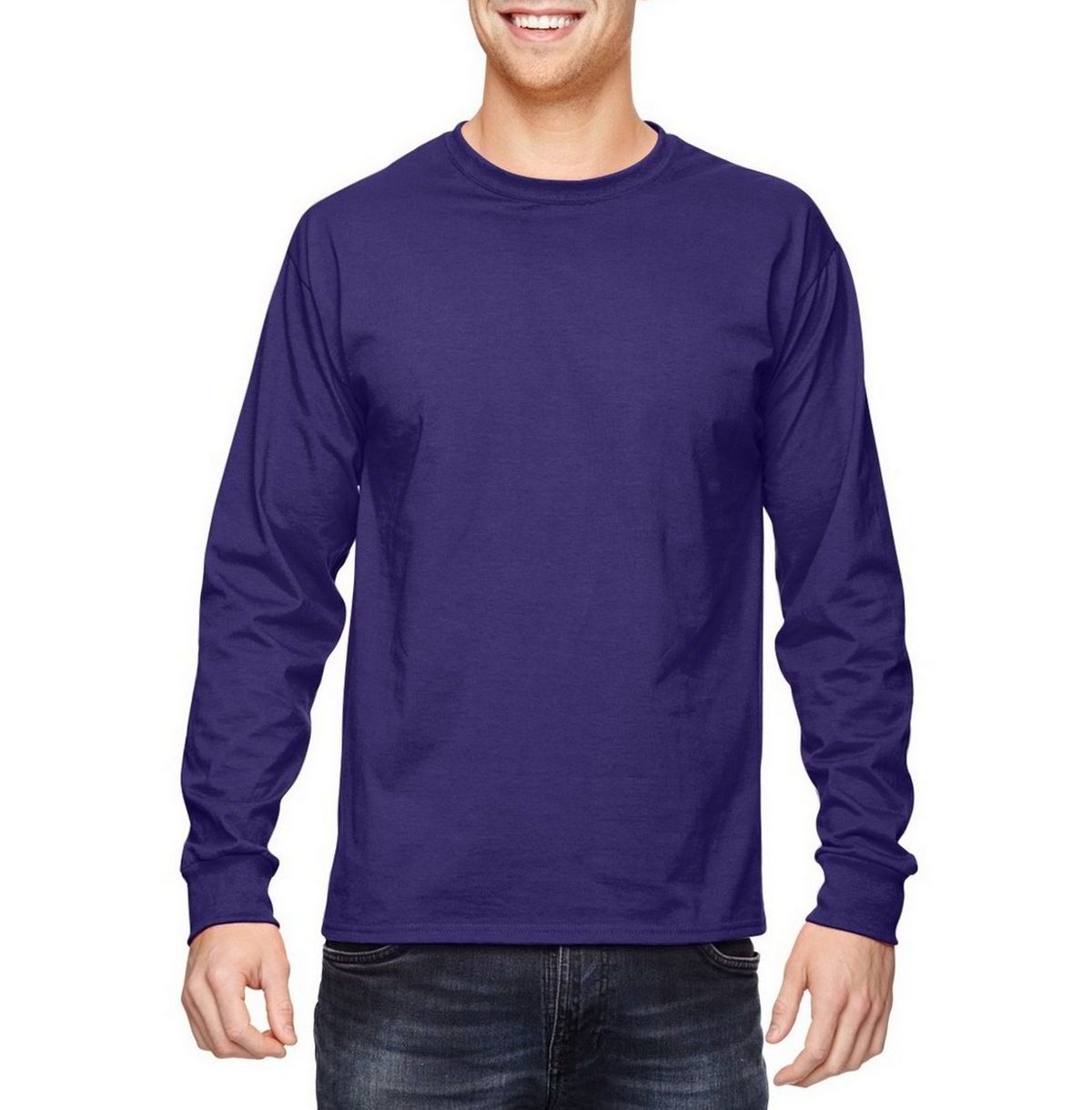 Just Blanks Men's Ultra HD Cotton Long Sleeve Tee T-Shirt - JB4930