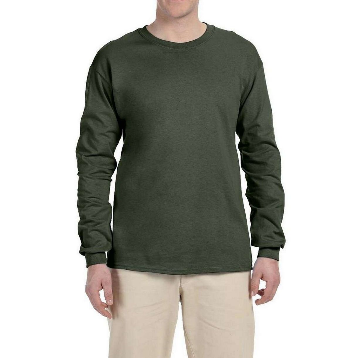 Just Blanks Men's Ultra HD Cotton Long Sleeve Tee T-Shirt - JB4930